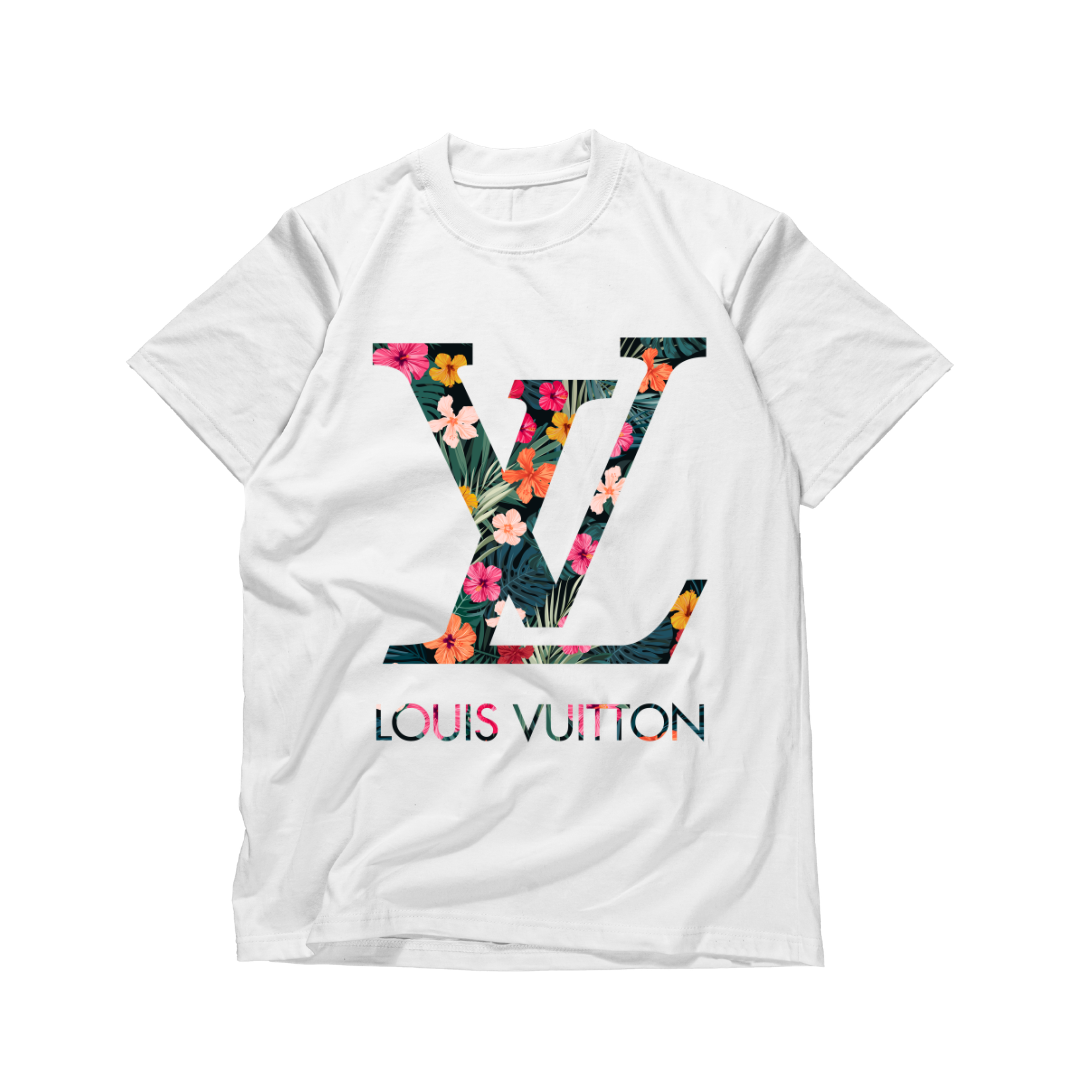 Floral LV-Inspired Graphic Tee