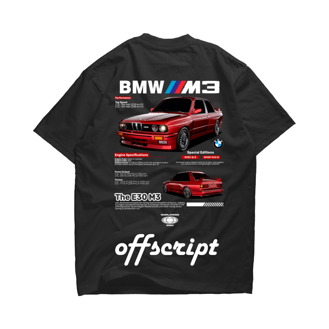 T-Shirt Driven Series: BMW E30 M3 Red