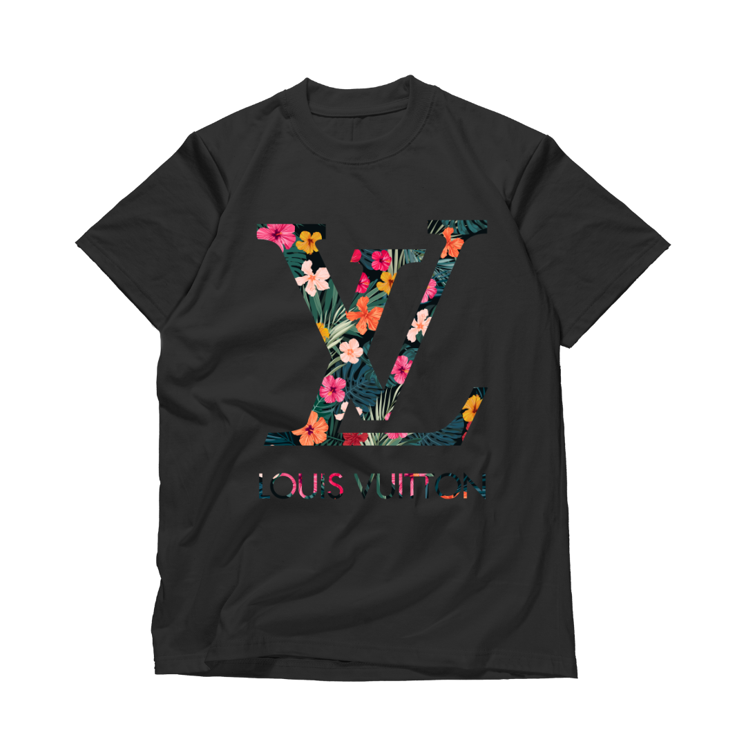 Floral LV-Inspired Graphic Tee
