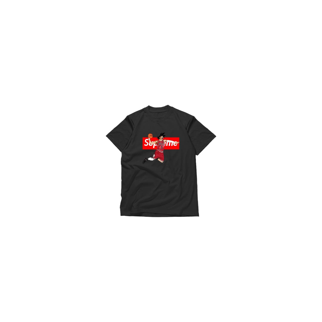 Supreme-Inspired Anime Basketball Graphic T-Shirt
