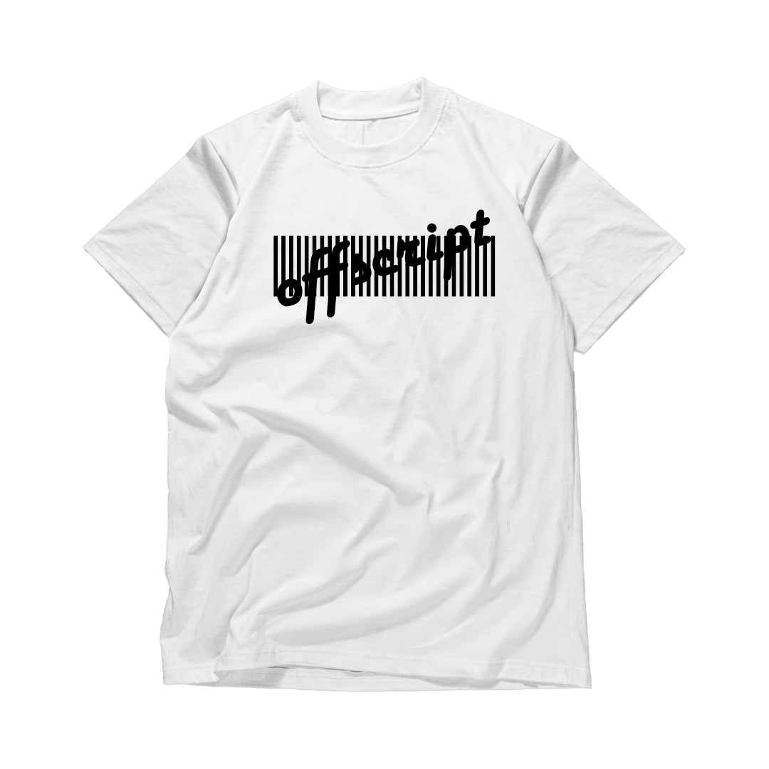 White Offscript Barcode Edition