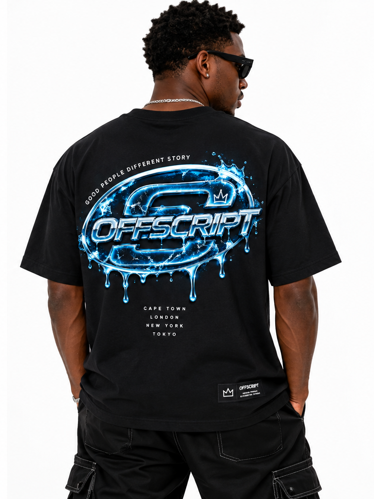 OFFSCRIPT Liquid Chrome Oversized Tee