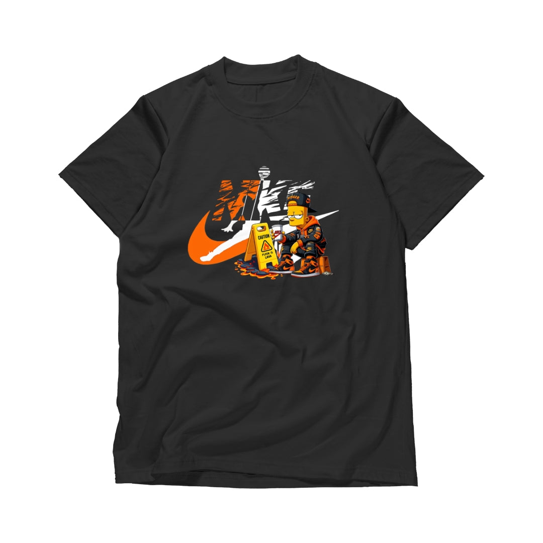 Nike-Inspired Street Cartoon Graphic T-Shirt